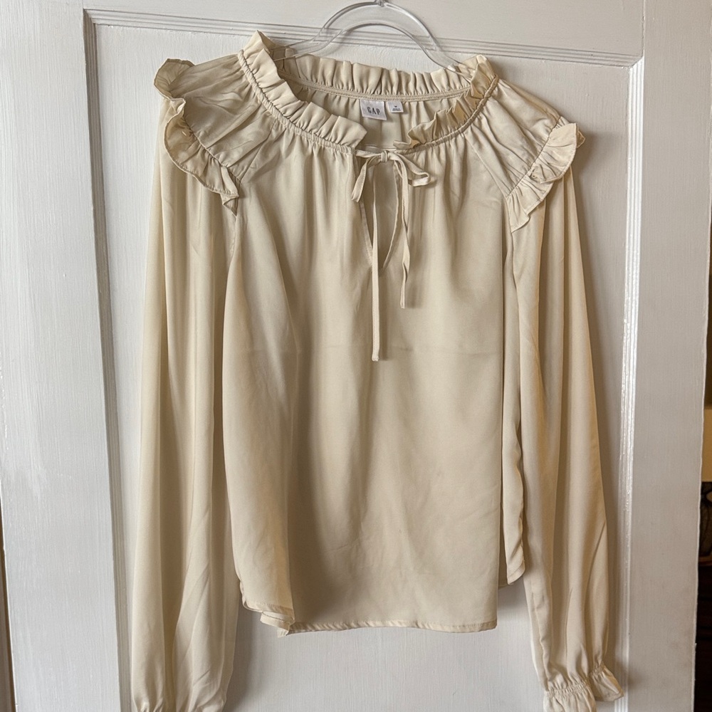 GAP Cream Ruffle Blouse